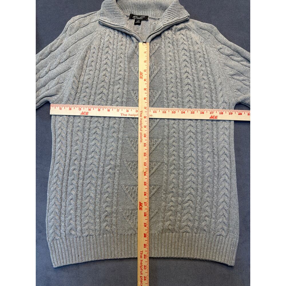 Kian D Los Angeles Cable Knit 3/4 Zip Sweater Gray Large - Picture 5 of 7